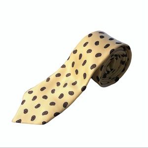 BONWIT TELLER Yellow Silk Tie with Paisley Detail